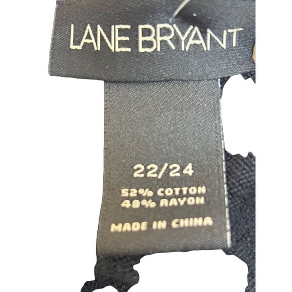 Lane Bryant Pullover Sweater Black Women 22/24 Button accents on cuffs. V-neck - Picture 6 of 8